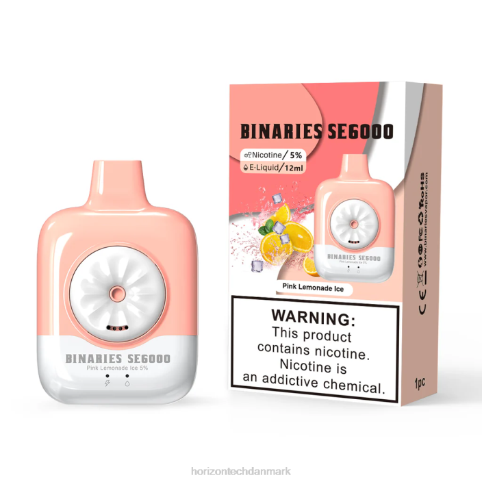 HorizonTech Copenhagen - HorizonTech Binaries Cabin engangs se 12ml lyserød limonadeis 62X4130