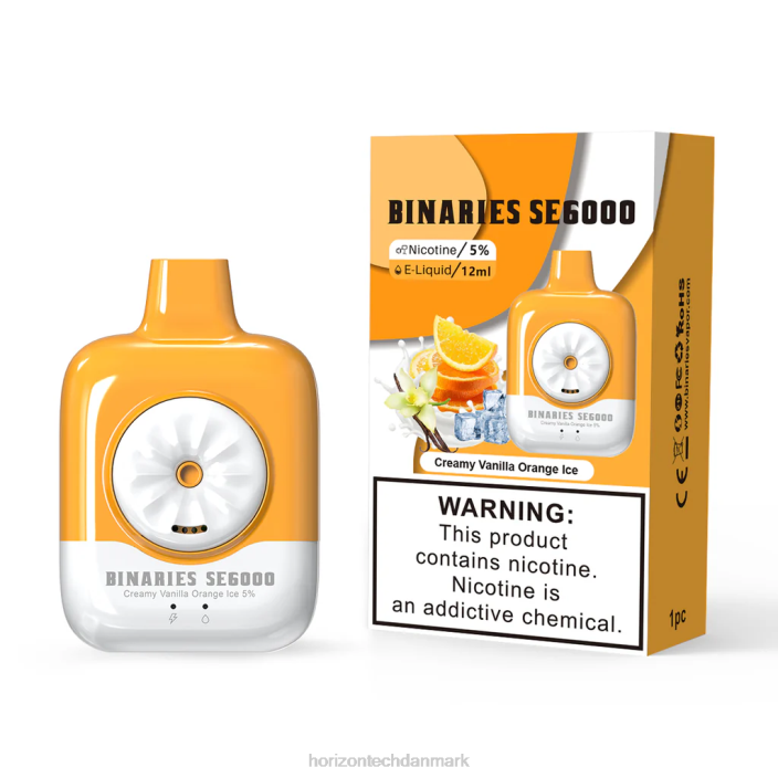 Horizon Tech Company - HorizonTech Binaries Cabin engangs se 12ml cremet vanilje appelsinis 62X4152
