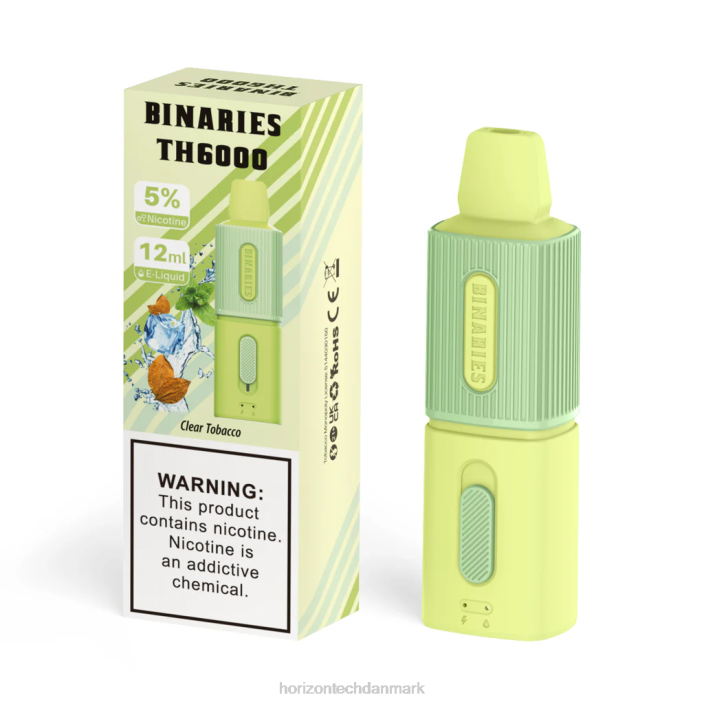 HorizonTech Danmark - HorizonTech Binaries Cabin th6000 engangs 12ml klar tobak 62X4121