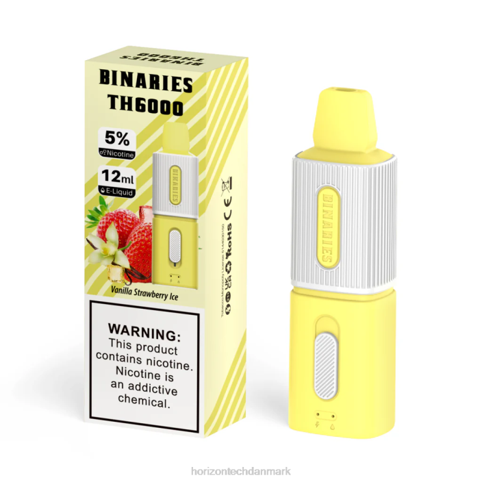 HorizonTech Disposable Vape - HorizonTech Binaries Cabin th6000 engangs 12ml vanilje jordbæris 62X4102