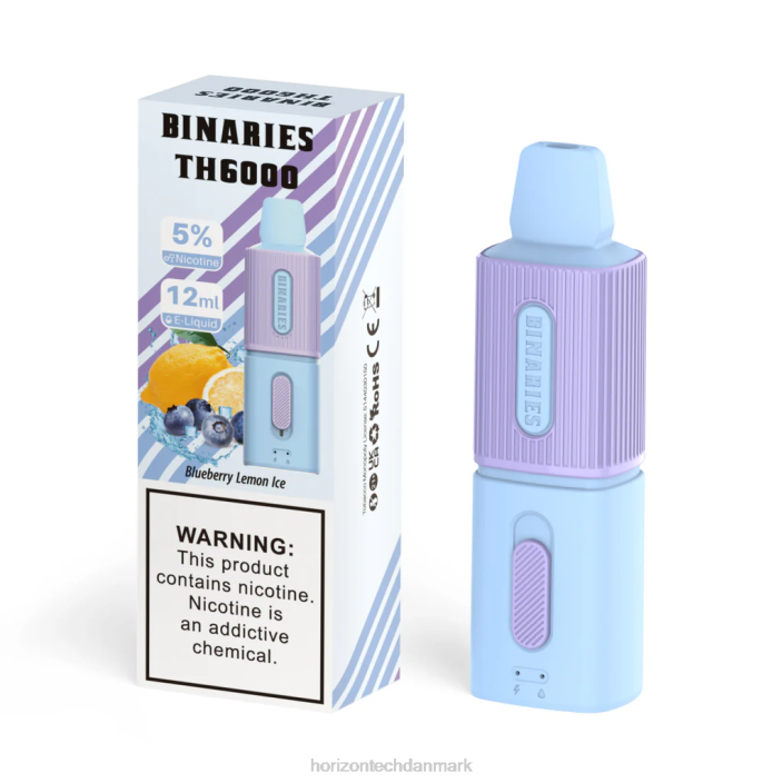 HorizonTech Vape Danmark - HorizonTech Binaries Cabin th6000 engangs 12ml blåbær citronis 62X4115