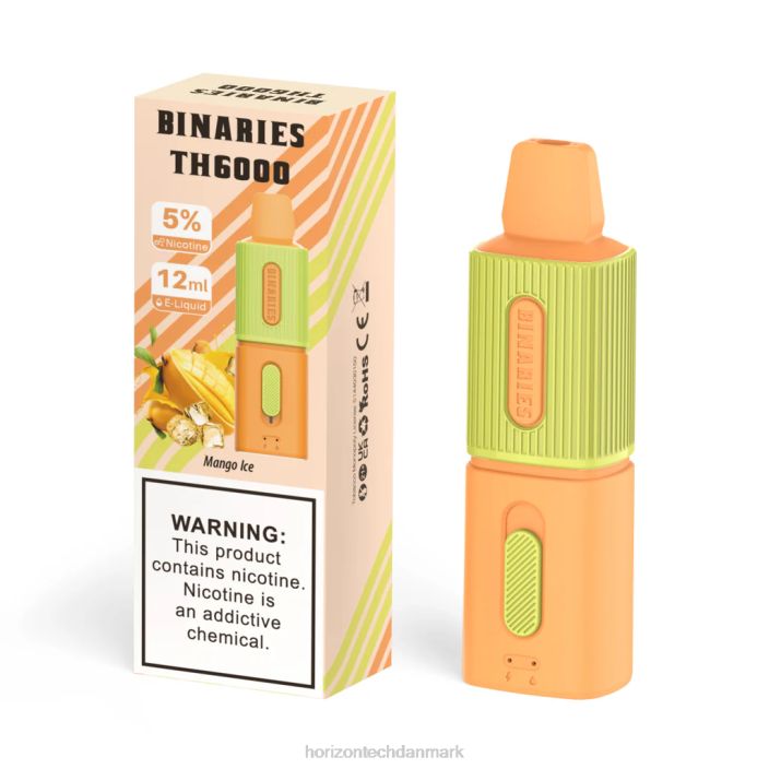 HorizonTech Vape Danmark - HorizonTech Binaries Cabin th6000 engangs 12ml mango is 62X499