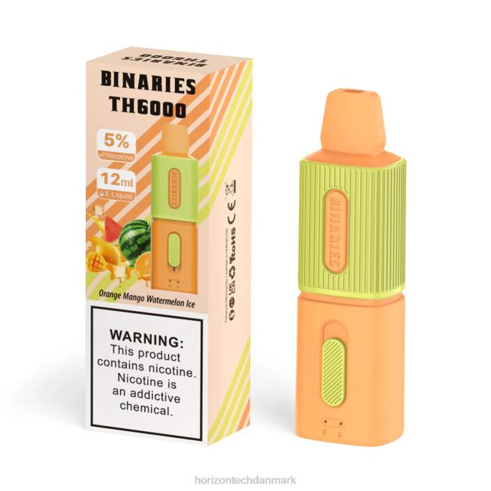Horizon Tech Vape - HorizonTech Binaries Cabin th6000 engangs 12ml orange mango vandmelon is 62X4111