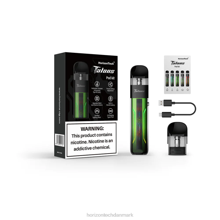Horizon Tech Vape - HorizonTech Talons startsæt æblegrøn 62X4201