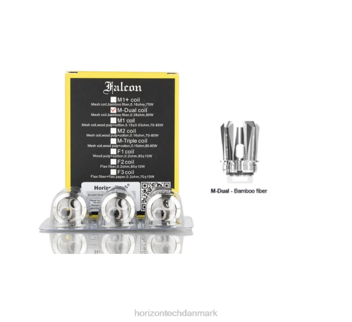 HorizonTech Vape Kit - HorizonTech Falcon spoler (3-pak) m-dual mesh spole 0,38ohm 62X4165